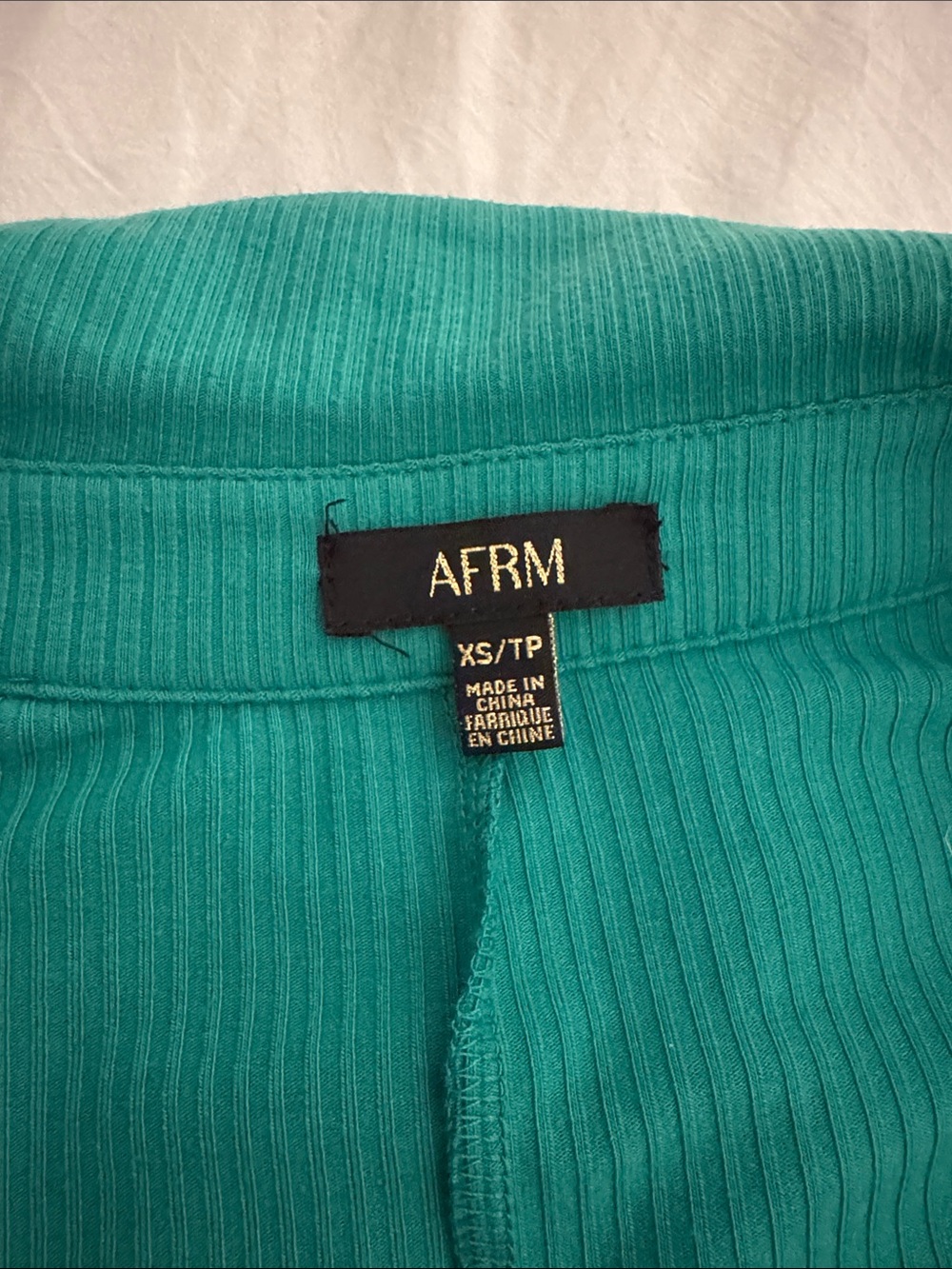 AFRM Green Button-Front Ribbed Mini Dress - Picture 3 of 3